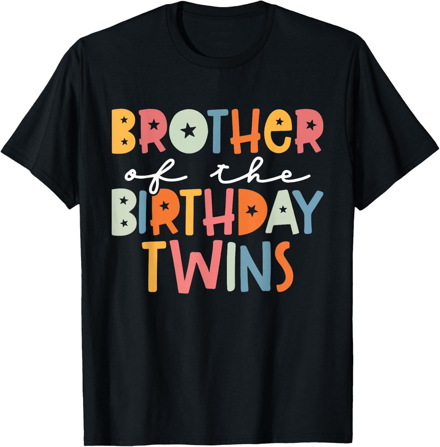 Brother of The Birthday Twins Kids Big Brother of Twins Bday T-Shirt - T-Shirt | Black