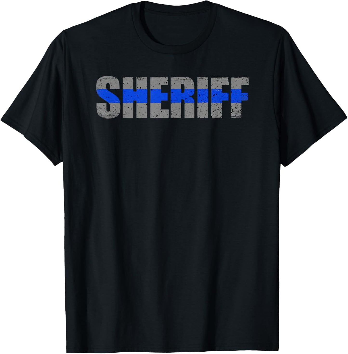 Sheriff Thin Blue Line Support Law Enforcement T-Shirt - T-Shirt | Black