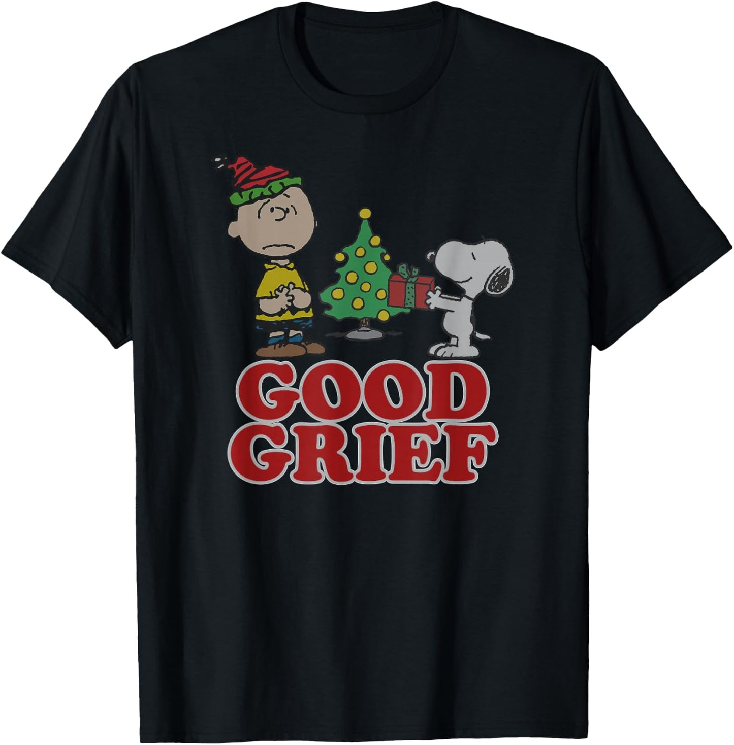Peanuts Charlie Brown Goof Grief Christmas T-Shirt - T-Shirt | Black