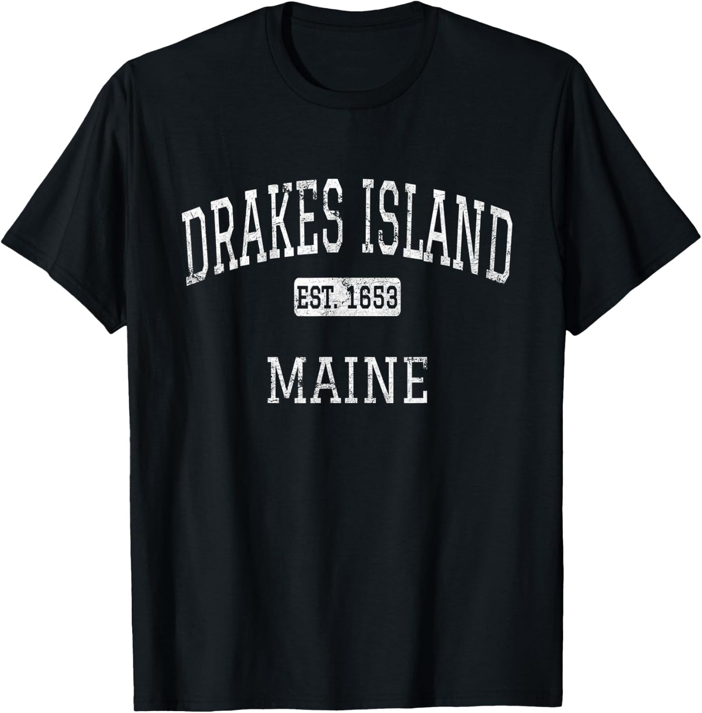 Drakes Island Maine ME Vintage T-Shirt - T-Shirt | Black