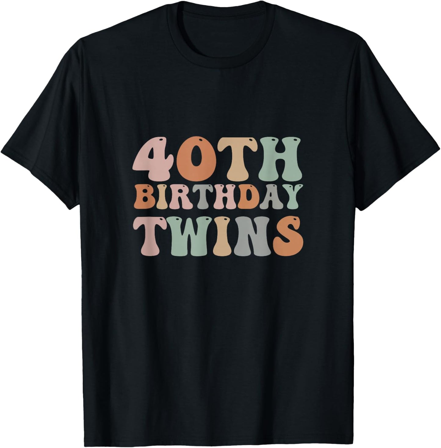 40th Birthday Twins 40 Years old Twin Sibling Men Women Kids T-Shirt - T-Shirt | Black
