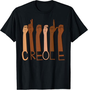 Creole Pride Diversity Inclusive Louisiana New Orleans ASL T-Shirt - T-Shirt | Black