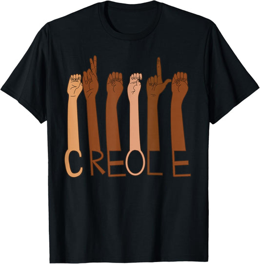 Creole Pride Diversity Inclusive Louisiana New Orleans ASL T-Shirt - T-Shirt | Black