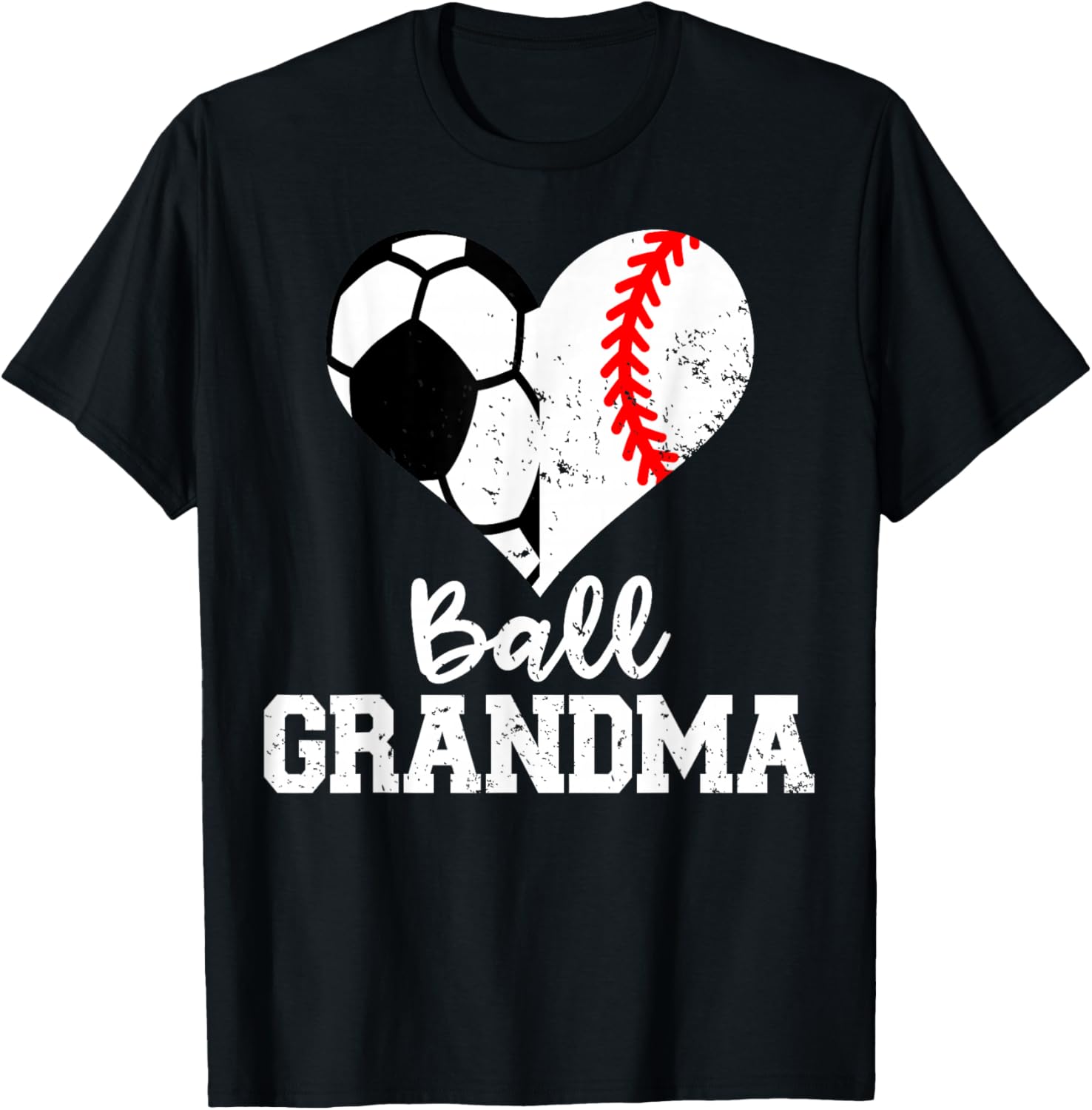 Ball Grandma Funny Soccer Baseball Grandma T-Shirt - T-Shirt | Black