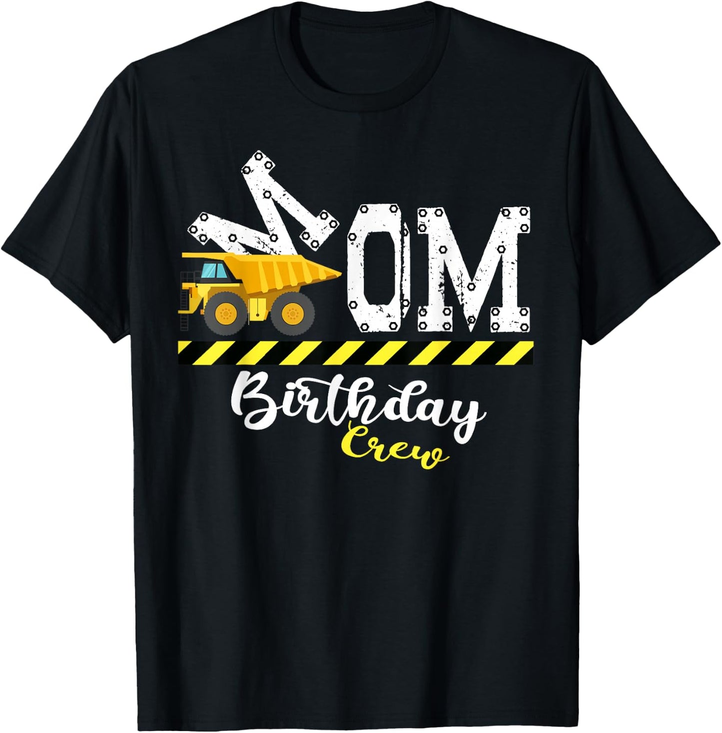 B-Day Party Mom Birthday Crew Construction Birthday Party T-Shirt - T-Shirt | Black