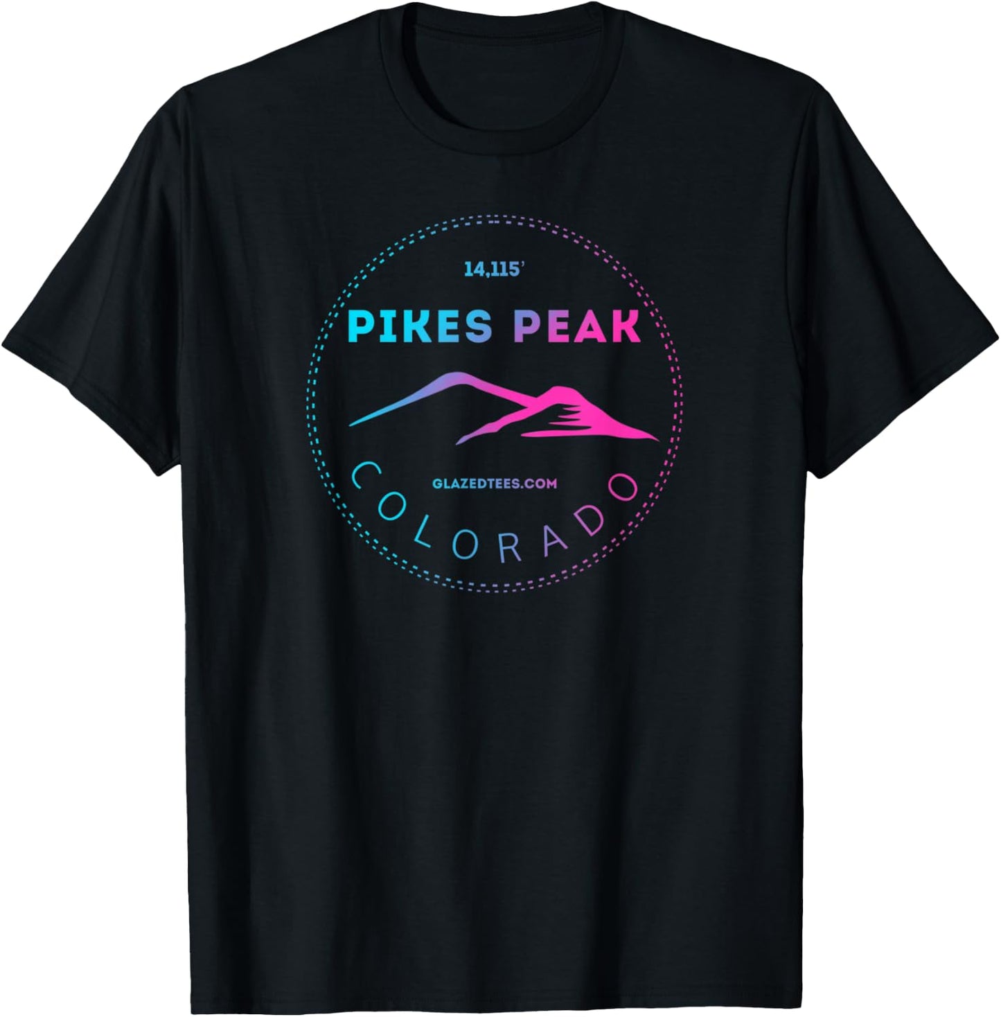 Pikes Peak Colorado - Retro Mountain Adventure T-Shirt - T-Shirt | Black