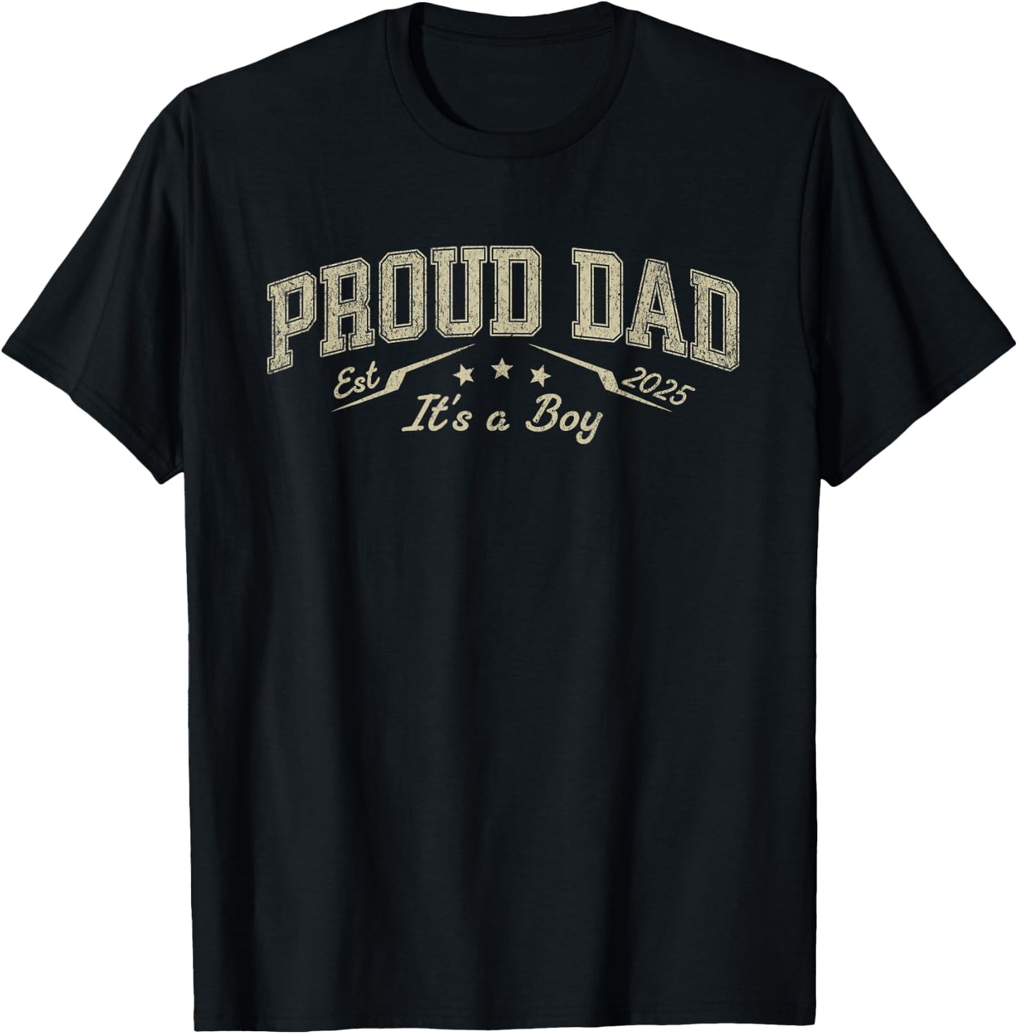 Promoted to Daddy Est 2025 Proud Dad It's a Boy T-Shirt - T-Shirt | Black