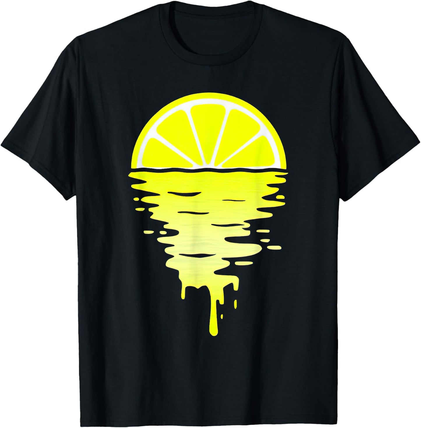 Lemon Sunset Over Sea T-Shirt - T-Shirt | Black