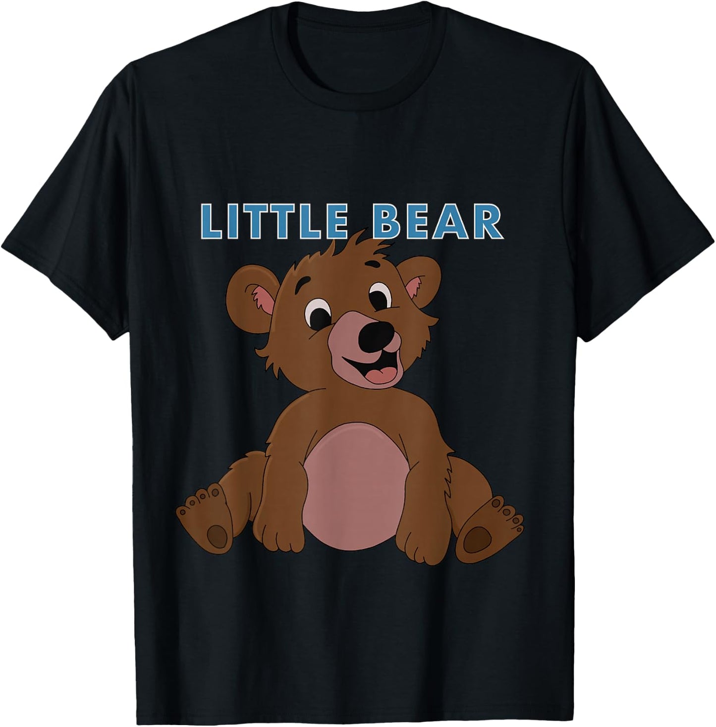 Little Bear Sits Below Lettering T-Shirt - T-Shirt | Black