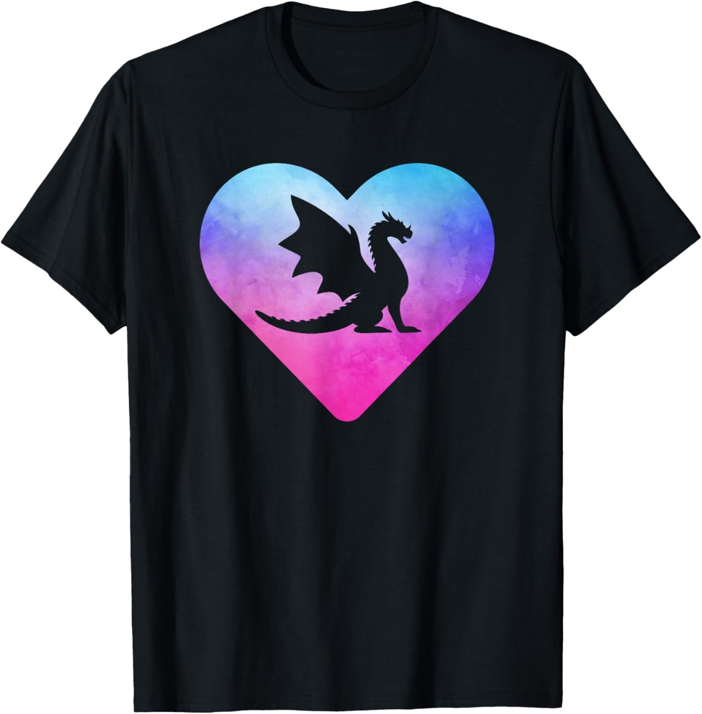 Women or Girls Cute Dragon T-Shirt - T-Shirt | Black
