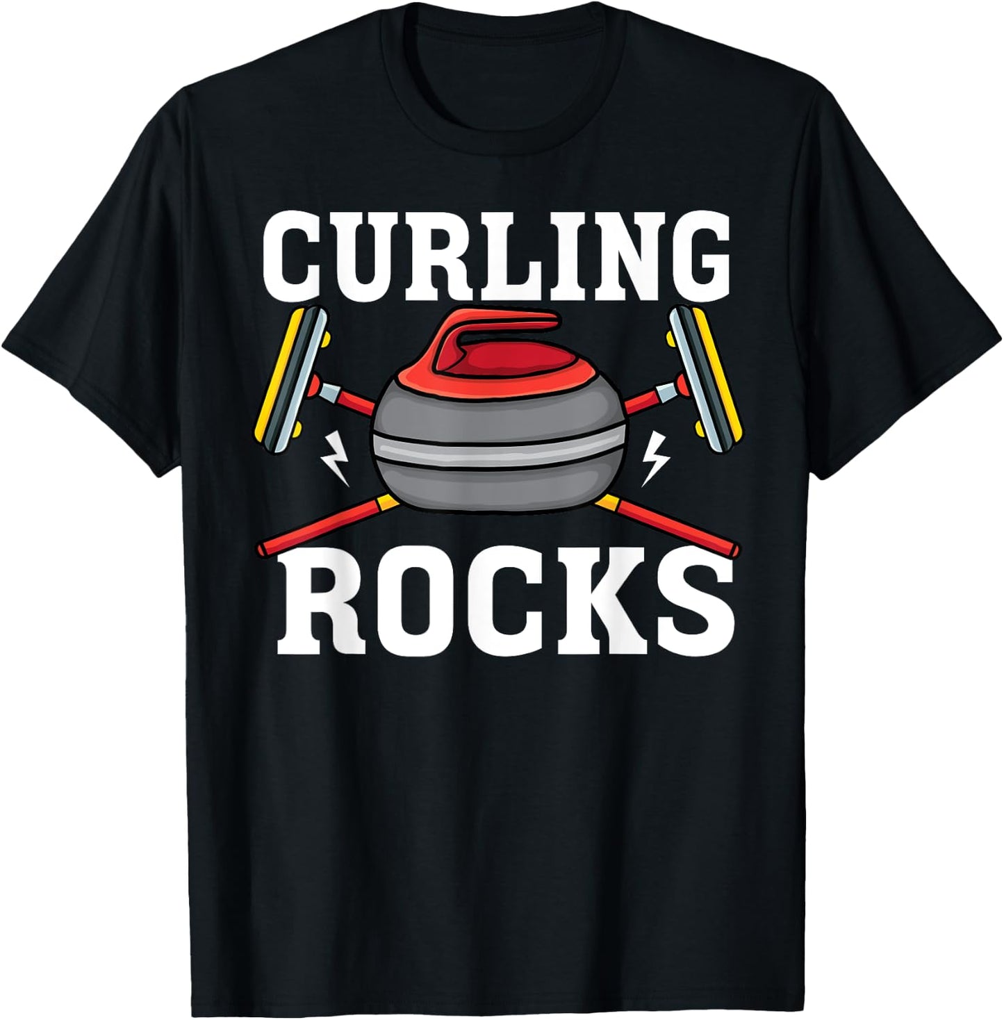 Curling rocks Broom curler Winter ice Sports lover Curling T-Shirt - T-Shirt | Black