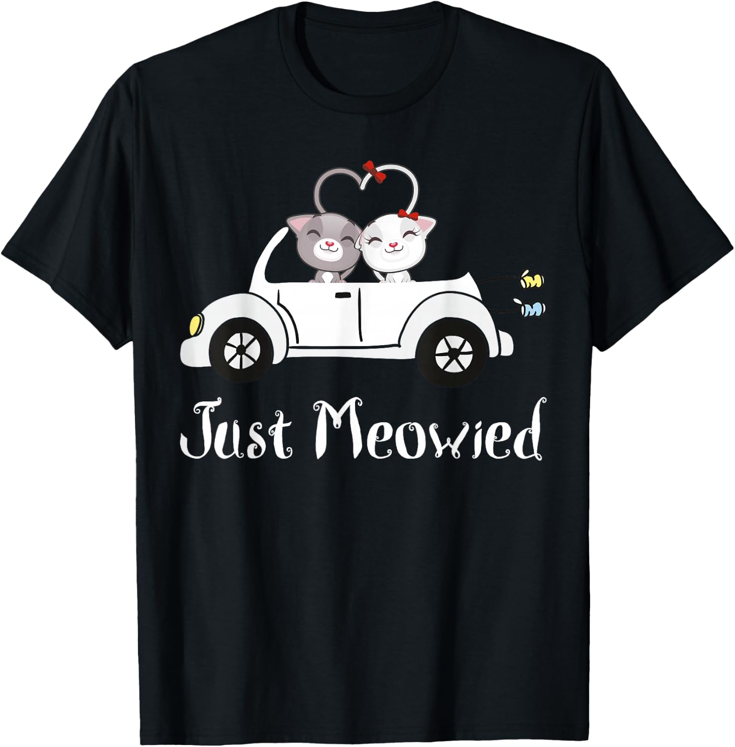 Just Meowied Novelty & Newlywed Gift T-Shirt - T-Shirt | Black