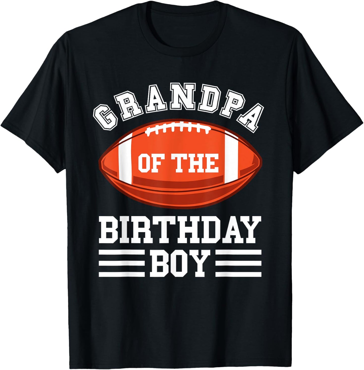 Grandpa Of The Birthday Boy Football Birthday Matching T-Shirt - T-Shirt | Black