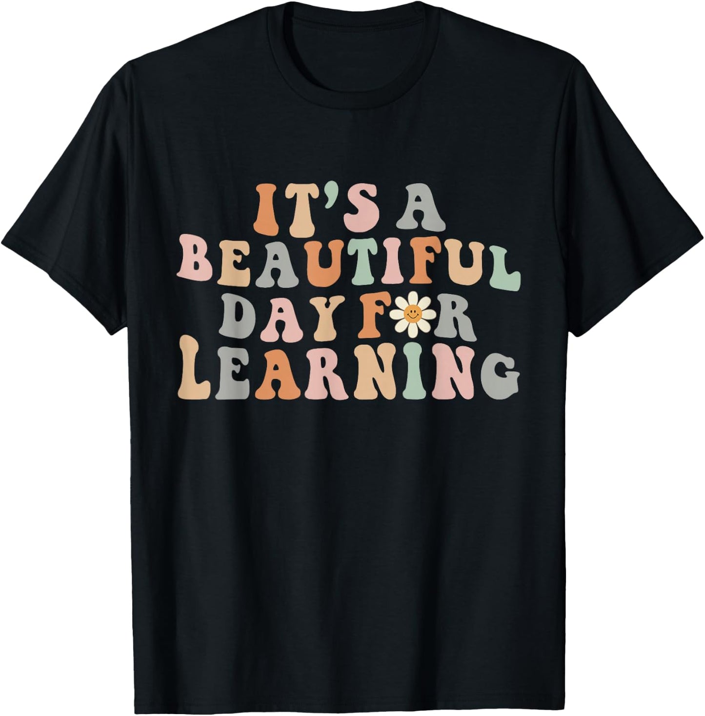 Its Beautiful Day for Learning Retro Teacher Students Women T-Shirt - T-Shirt | Black