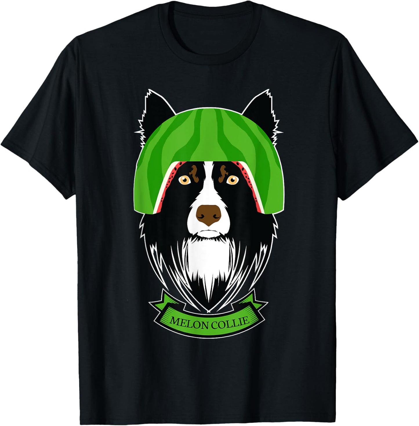 Funny Melon Collie Melancholy Dog Lover Pun Rough Collie Men Women Kids T-Shirt - T-Shirt | Black