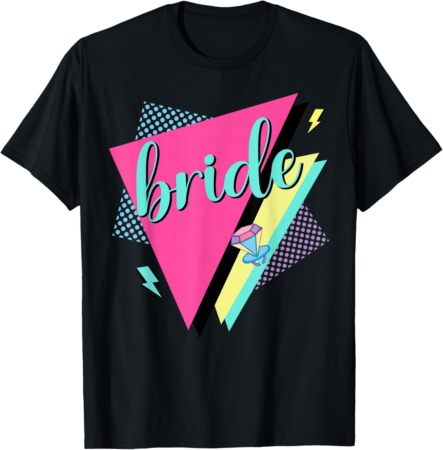 90s Bride Bridesmaid Retro 90s Bachelorette Party T-Shirt - T-Shirt | Black