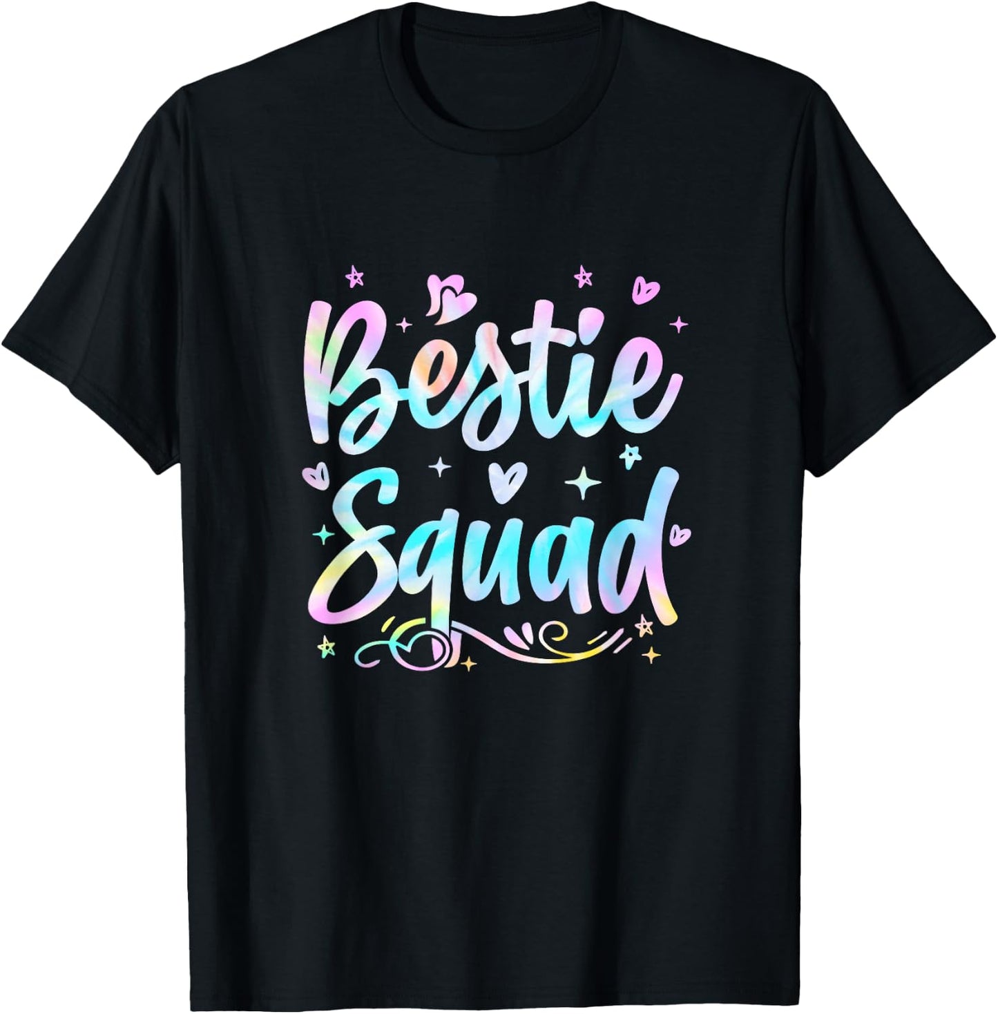 Funny Tie Dye Best Friend Matching Bestie Squad BFF Cute T-Shirt - T-Shirt | Black