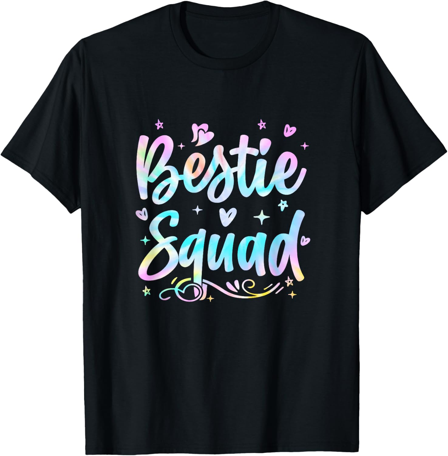 Funny Tie Dye Best Friend Matching Bestie Squad BFF Cute T-Shirt - T-Shirt | Black