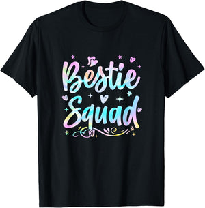 Funny Tie Dye Best Friend Matching Bestie Squad BFF Cute T-Shirt - T-Shirt | Black