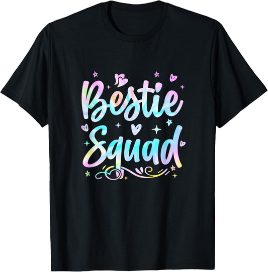 Funny Tie Dye Best Friend Matching Bestie Squad BFF Cute T-Shirt - T-Shirt | Black