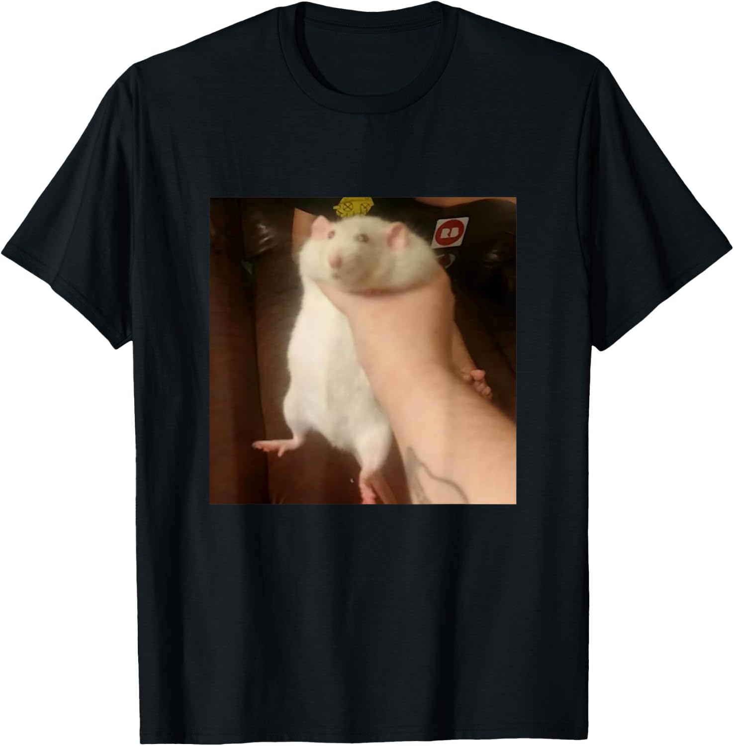 Cute Fat Rat Being Grabbed Meme T-Shirt - T-Shirt | Black