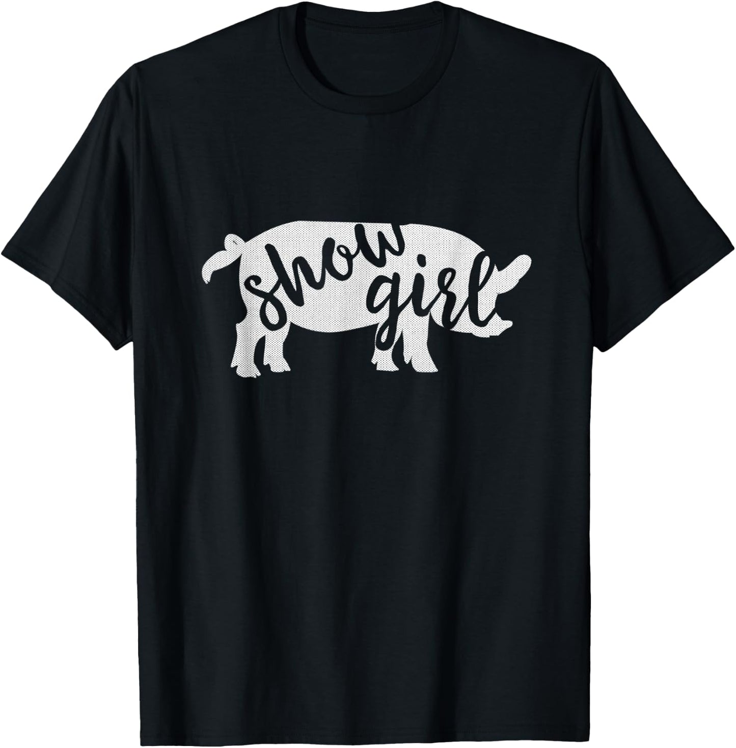 Cute Show Pig Girl T-Shirt - T-Shirt | Black