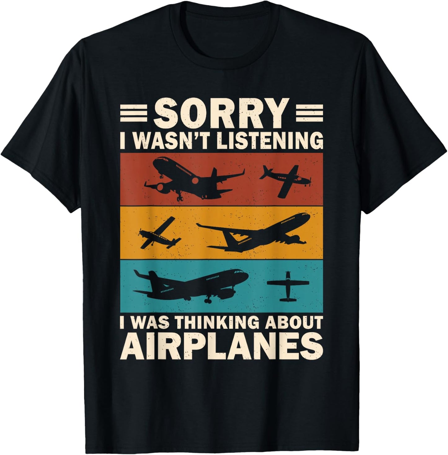 Airplane Aviation Shirt for Boys Men Funny Vintage Pilot T-Shirt - T-Shirt | Black