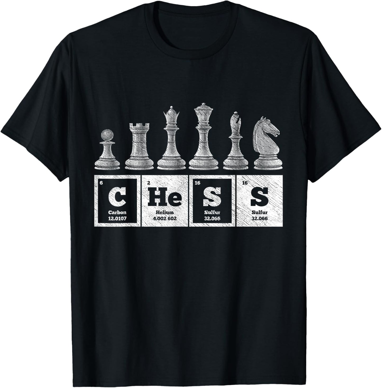 Funny Chess Player Geek Periodic System Chemistry Elements T-Shirt - T-Shirt | Black