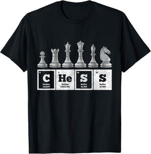 Funny Chess Player Geek Periodic System Chemistry Elements T-Shirt - T-Shirt | Black