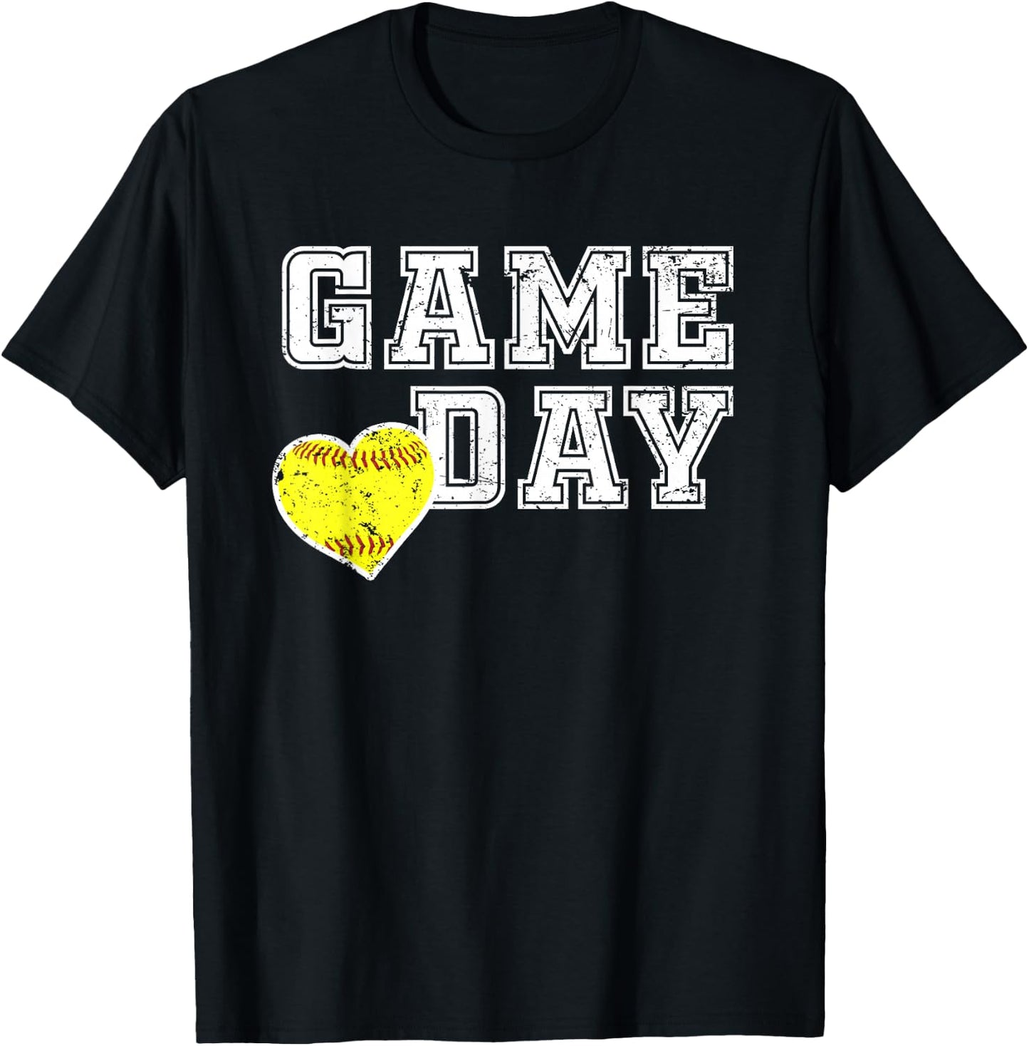 Cute Softball Mom Game Day T-Shirt - T-Shirt | Black
