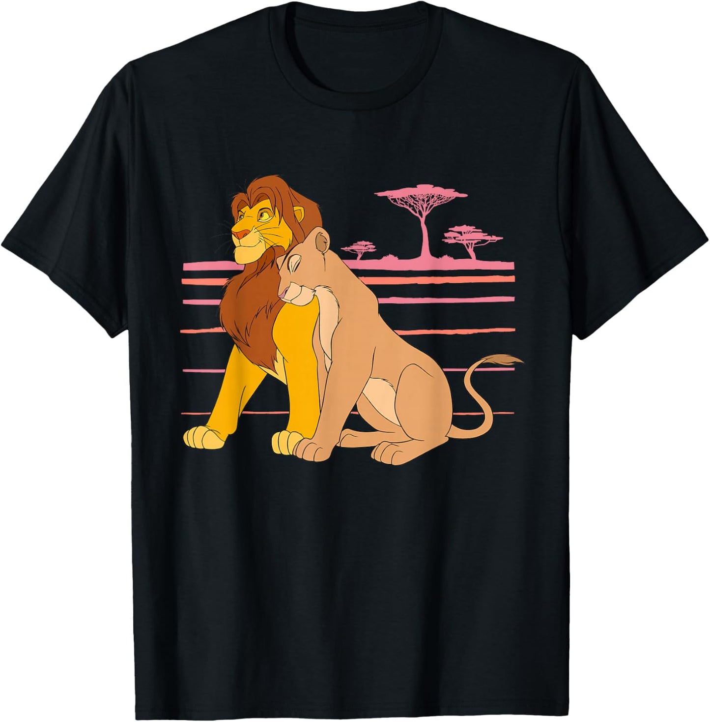 Disney The Lion King Simba and Nala Love T-Shirt - T-Shirt | Black