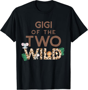 Gigi of The Two Wild Animal Safari 2nd Birthday Theme Family T-Shirt - T-Shirt | Black