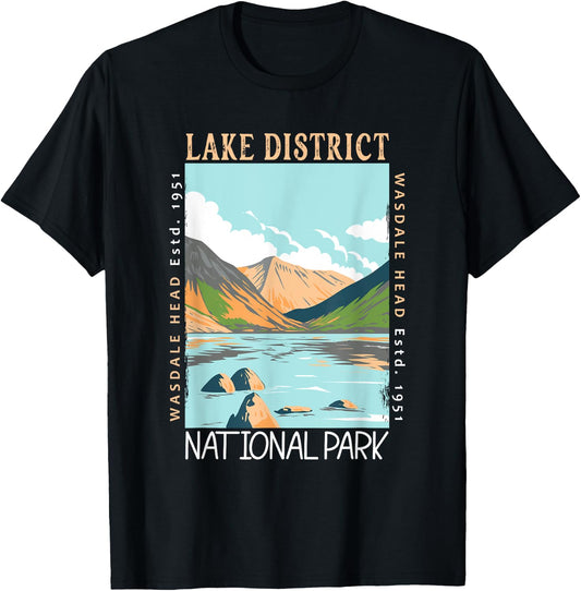 Lake District National Park England Distressed Vintage T-Shirt - T-Shirt | Black