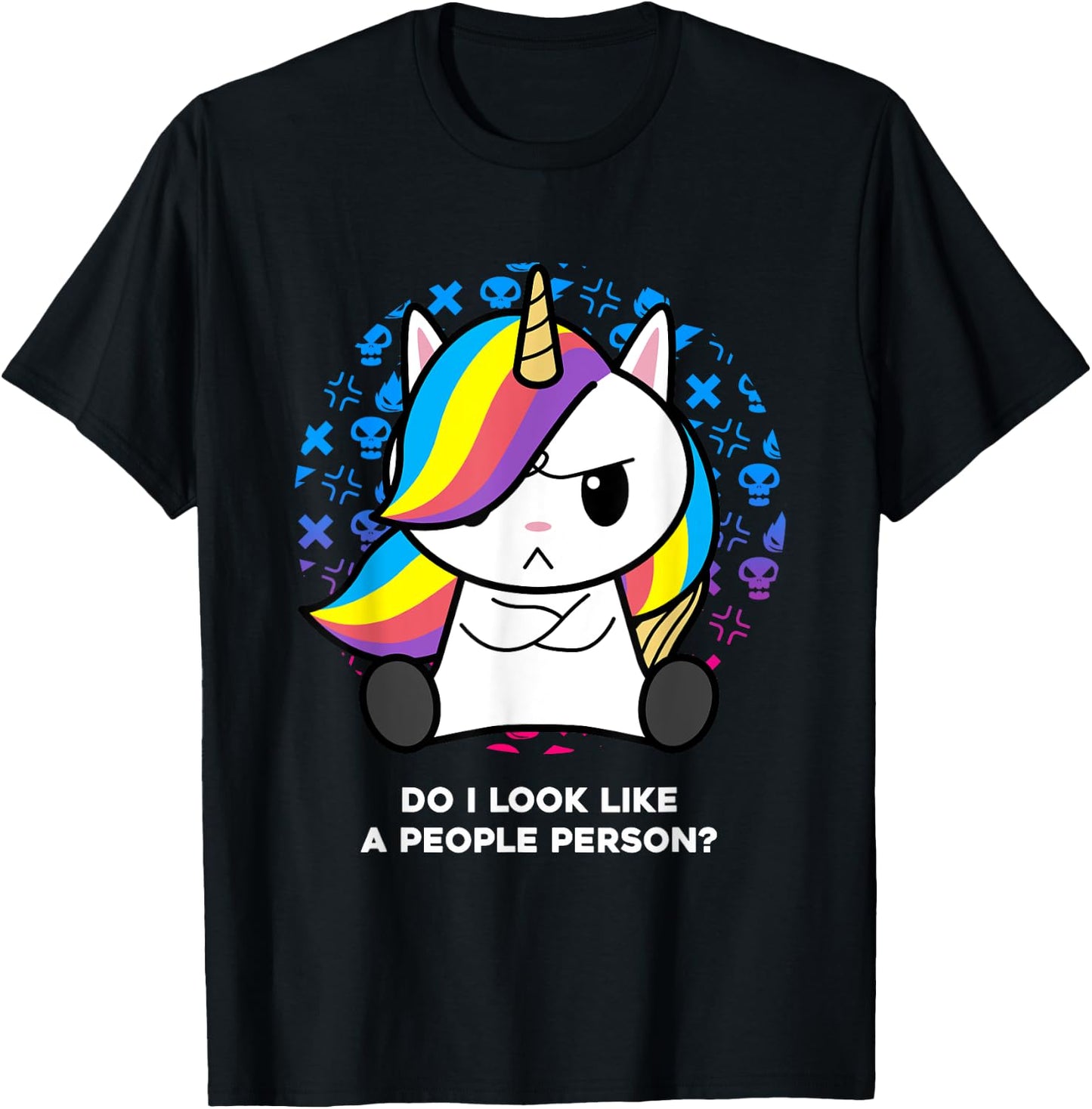 I'm Not Goth I Just Hate Everything Gothic Nerd Unicorn T-Shirt - T-Shirt | Black