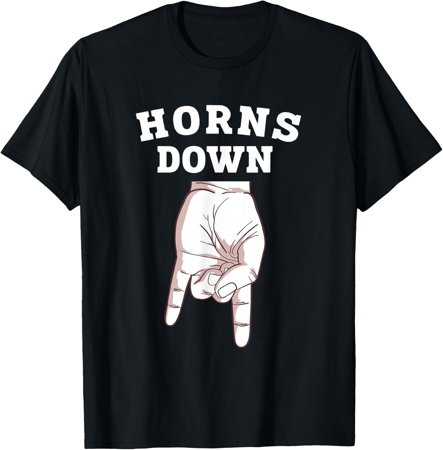 Horns Down T-Shirt - T-Shirt | Black