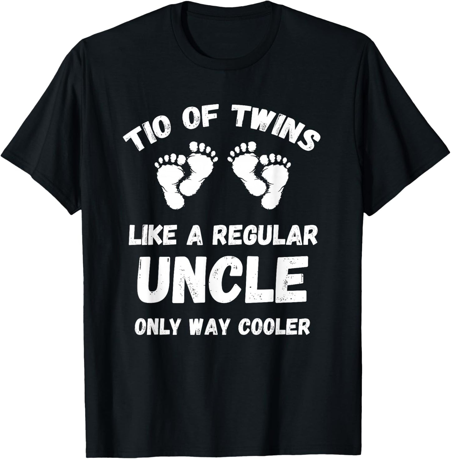 Tio of Twins Pun Announcement Twin Uncle T-Shirt - T-Shirt | Black