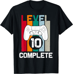 Level 10 Complete 10th Year Wedding Anniversary T-Shirt - T-Shirt | Black