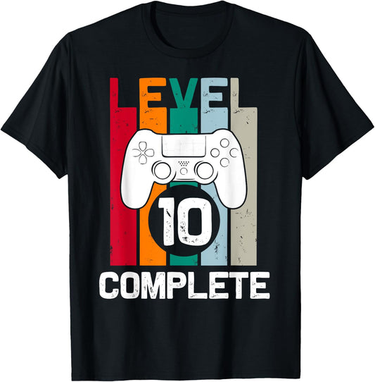 Level 10 Complete 10th Year Wedding Anniversary T-Shirt - T-Shirt | Black