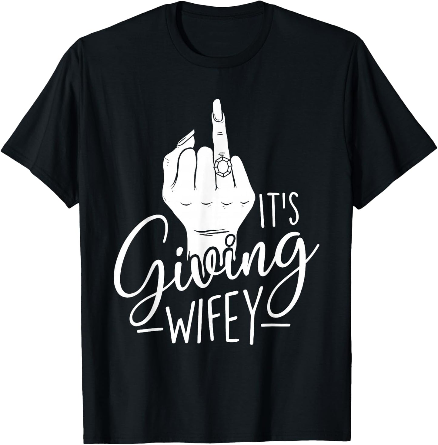 It's Giving Wifey - Wedding Bride Bachelorette Bridal Party T-Shirt - T-Shirt | Black