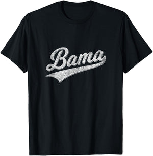 Bama Alabama Varsity Script Classic Sports Jersey Style T-Shirt - T-Shirt | Black