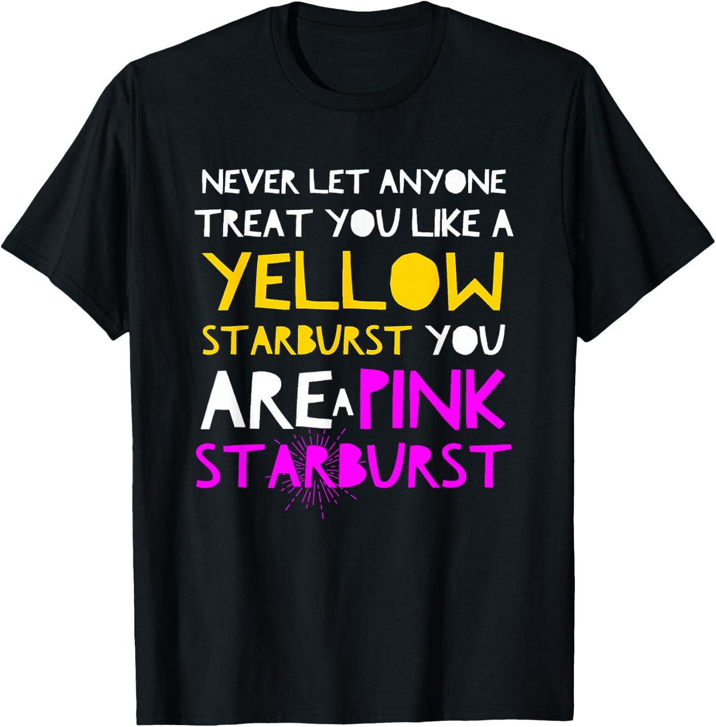 Yellow Starburst Pink Starburst T Shirt T-Shirt - T-Shirt | Black
