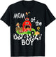 Mom of The Birthday Boy Barnyard Farm Animals Tractor Party T-Shirt - T-Shirt | Black