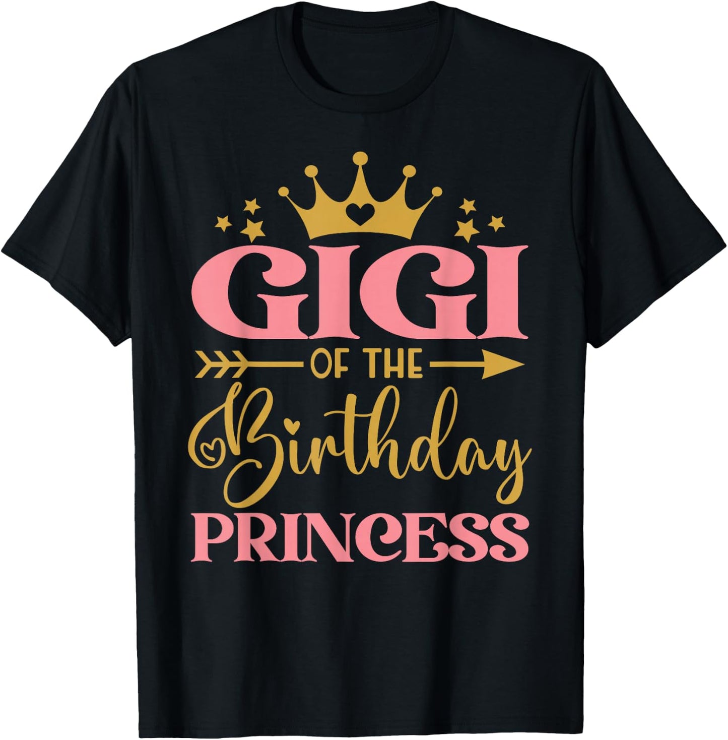 Gigi of The Birthday for Girl - 1st Birthday Princess Girl T-Shirt - T-Shirt | Black
