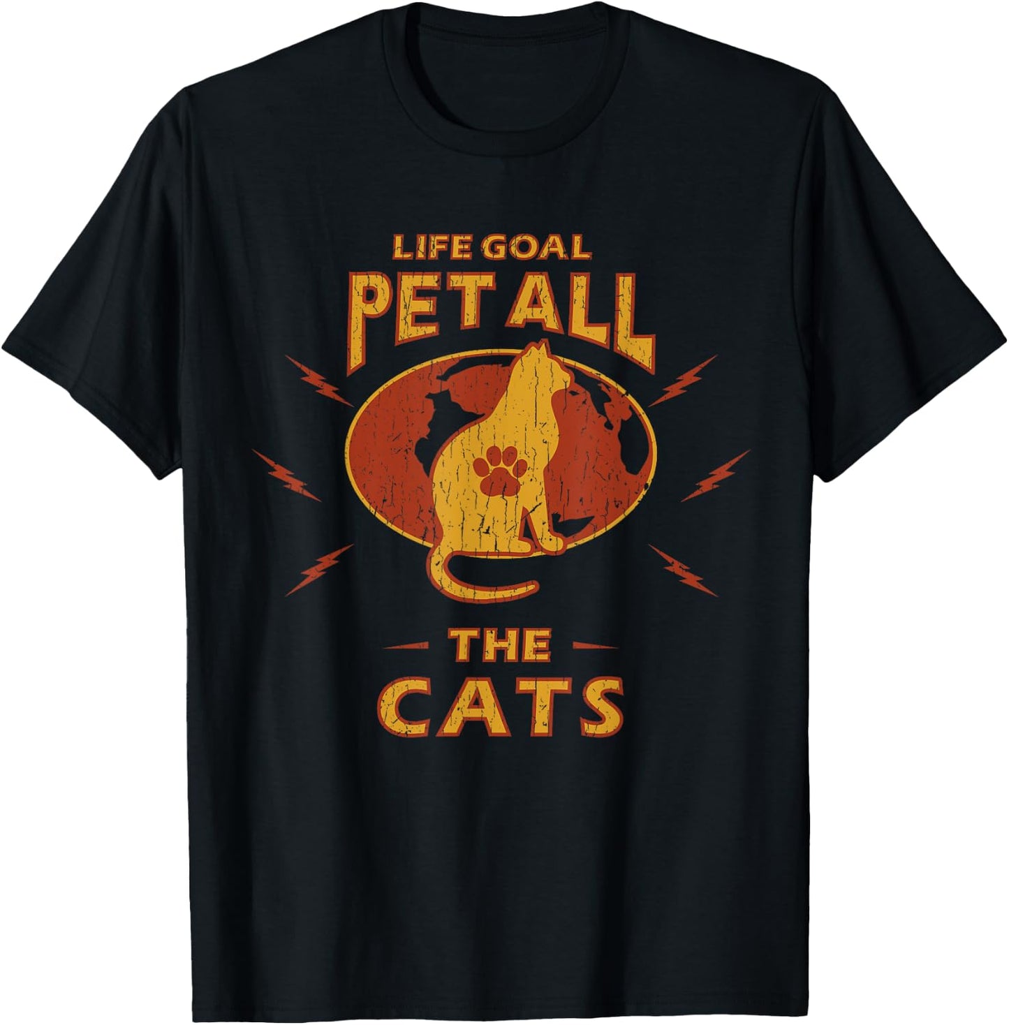 Funny Cat Shirts | Life Goal Pet All The Cats Men Women Kids T-Shirt - T-Shirt | Black