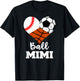 Ball Mimi Heart Funny Baseball Soccer Basketball Mimi T-Shirt - T-Shirt | Black