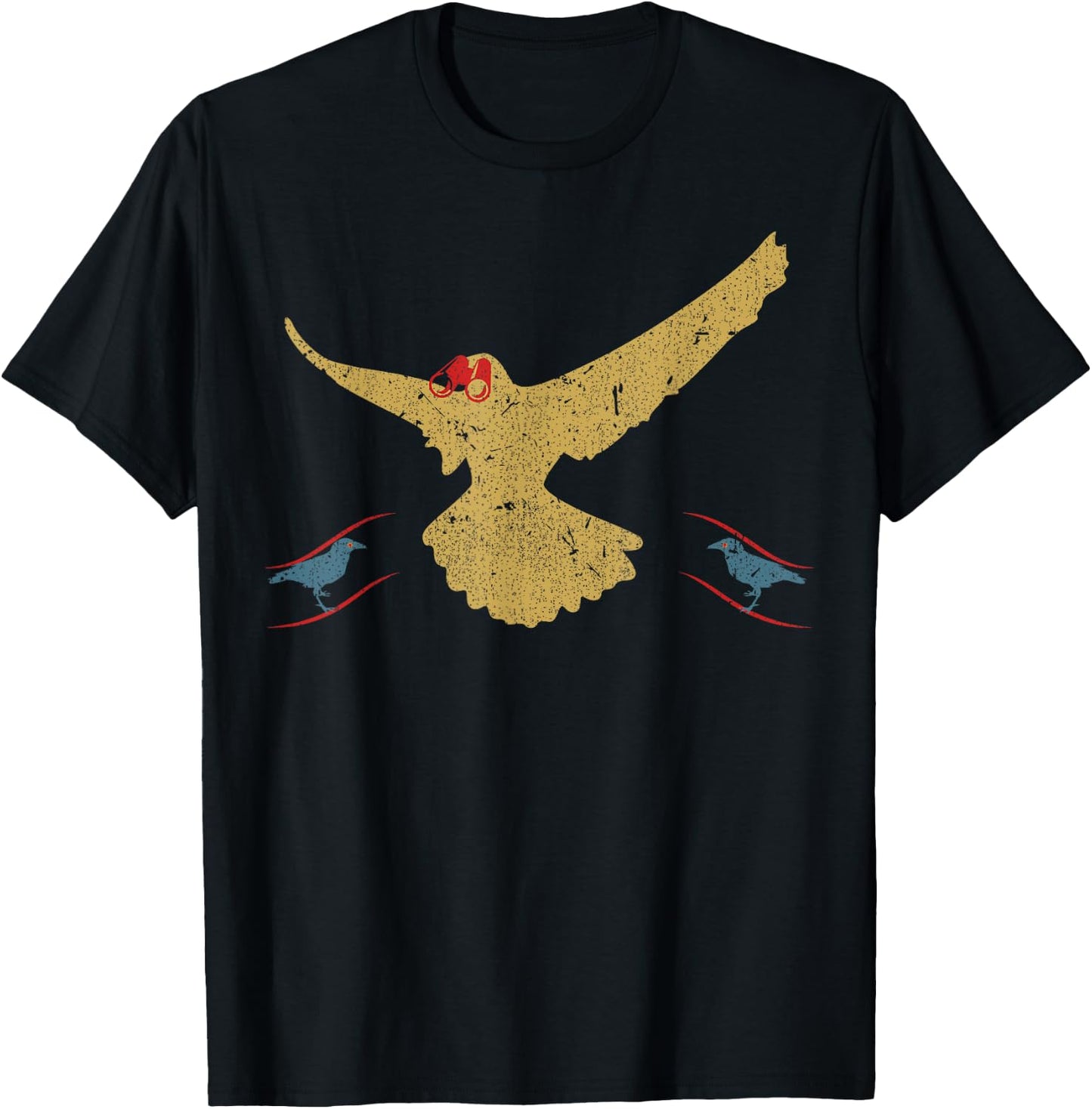Birds Vintage Funny Birdwatching Birding Retro Bird Watching T-Shirt - T-Shirt | Black