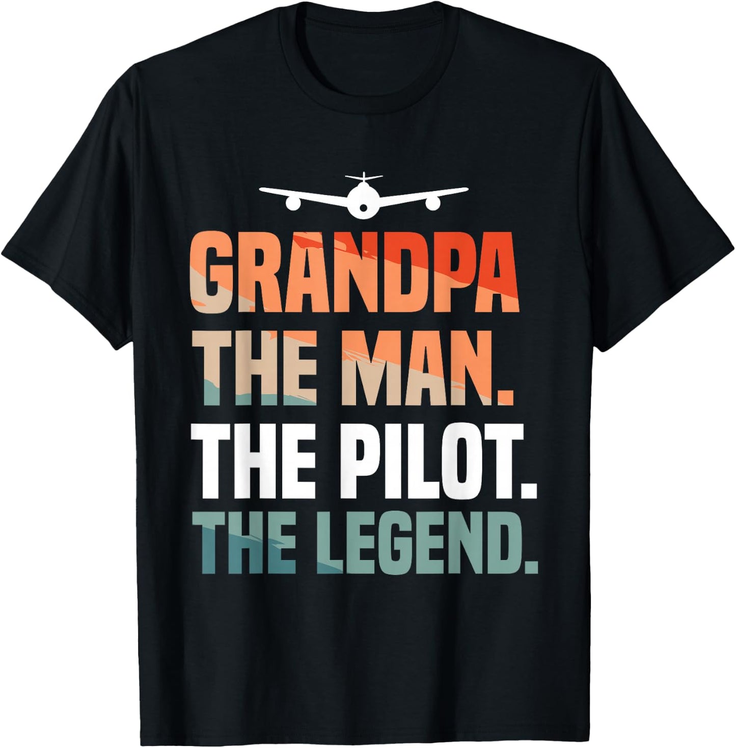 Grandpa The Man The Pilot The Legend Aviation Aviator T-Shirt - T-Shirt | Black