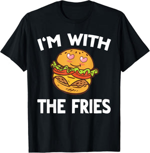 Burger & Fries Matching Couples His & Hers T-Shirt - T-Shirt | Black