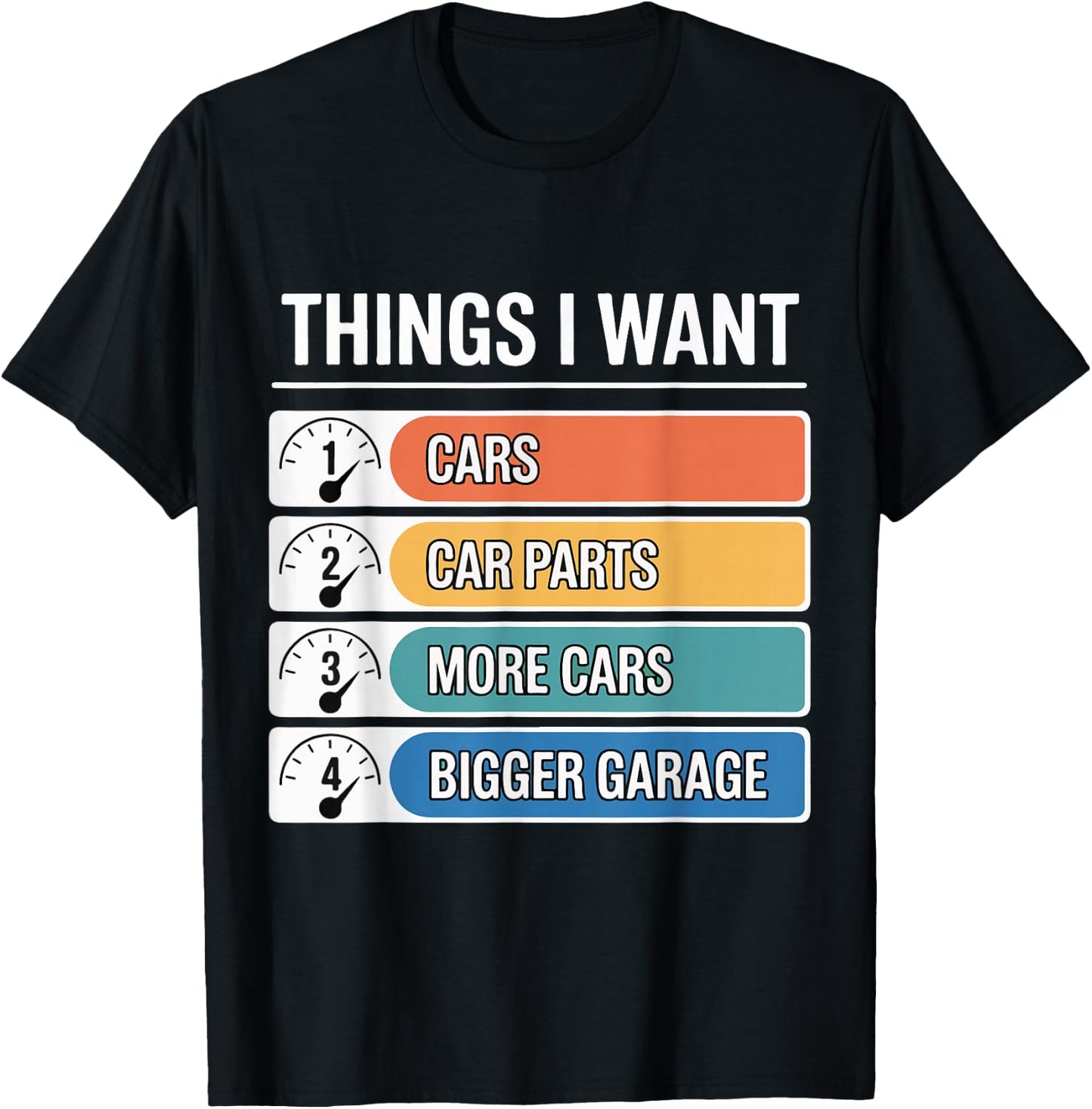 Things I Want Car Parts Auto Mechanic Engine Garage T-Shirt - T-Shirt | Black