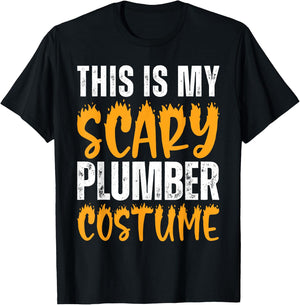 This is My Scary Plumber Costume Funny Halloween Plumbing T-Shirt - T-Shirt | Black